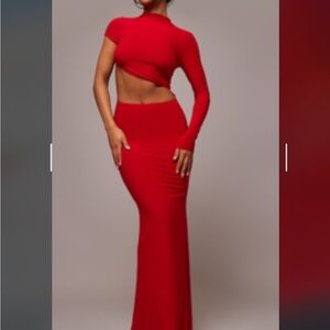 Chic Red One-Piece Cutout Set